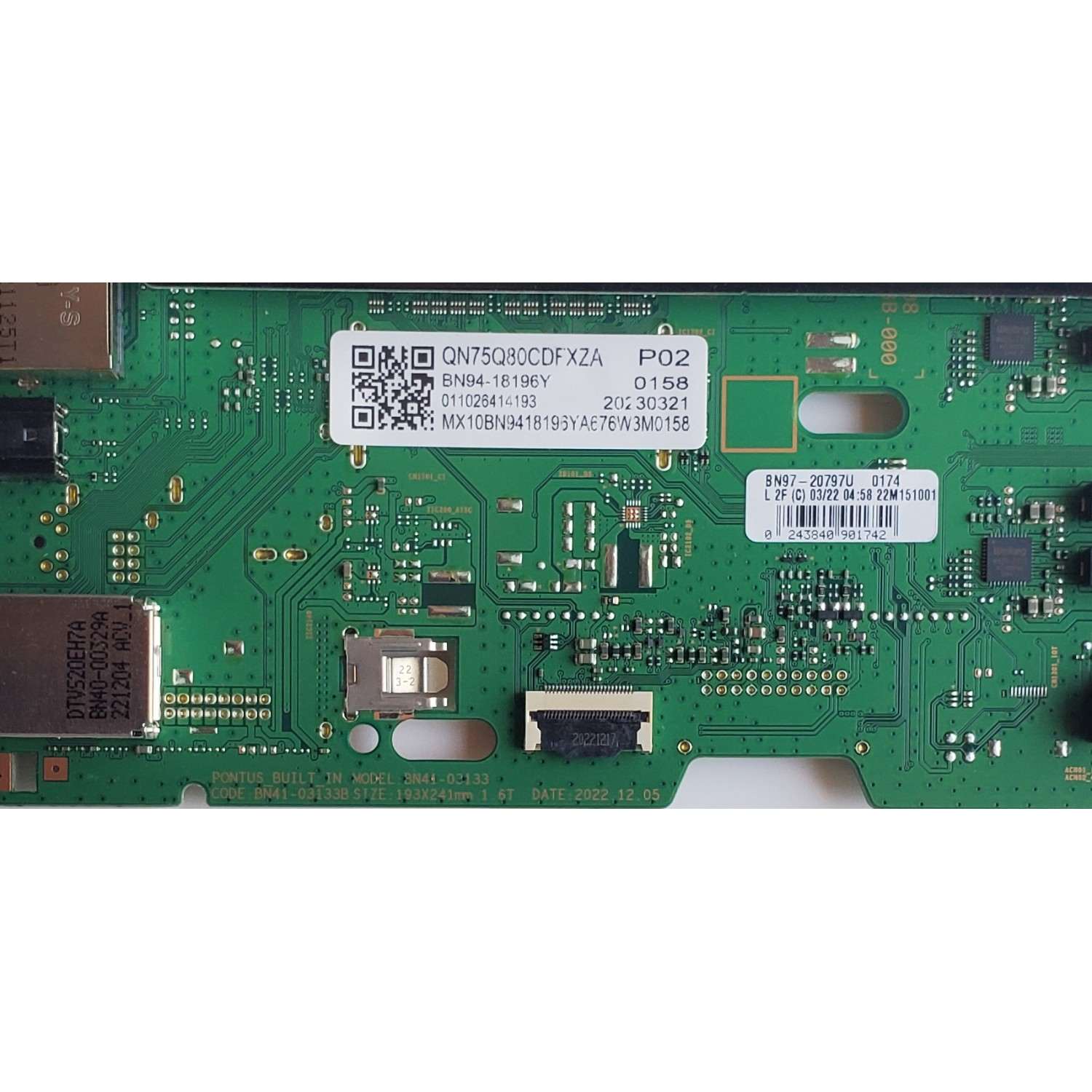 MAIN PARA TV SAMSUNG QLED 4K·UHD·HDR / NUMERO DE PARTE BN94-18196Y / BN41-03133B / BN97-20797U / BN9418196Y / PANEL CY-TC075FKEV1H / DISPLAY HV750QUB-S7B / BN96-50413A / MODELOS QN75Q80 / QN75Q80CDFXZA	 - Imagen 2
